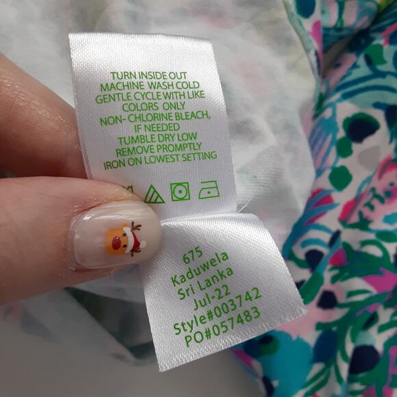 Lilly Pulitzer Girls Mini Sammy Pajama Set Multi Dive Bar Girls 12 Ocean Floral - Picture 8 of 15